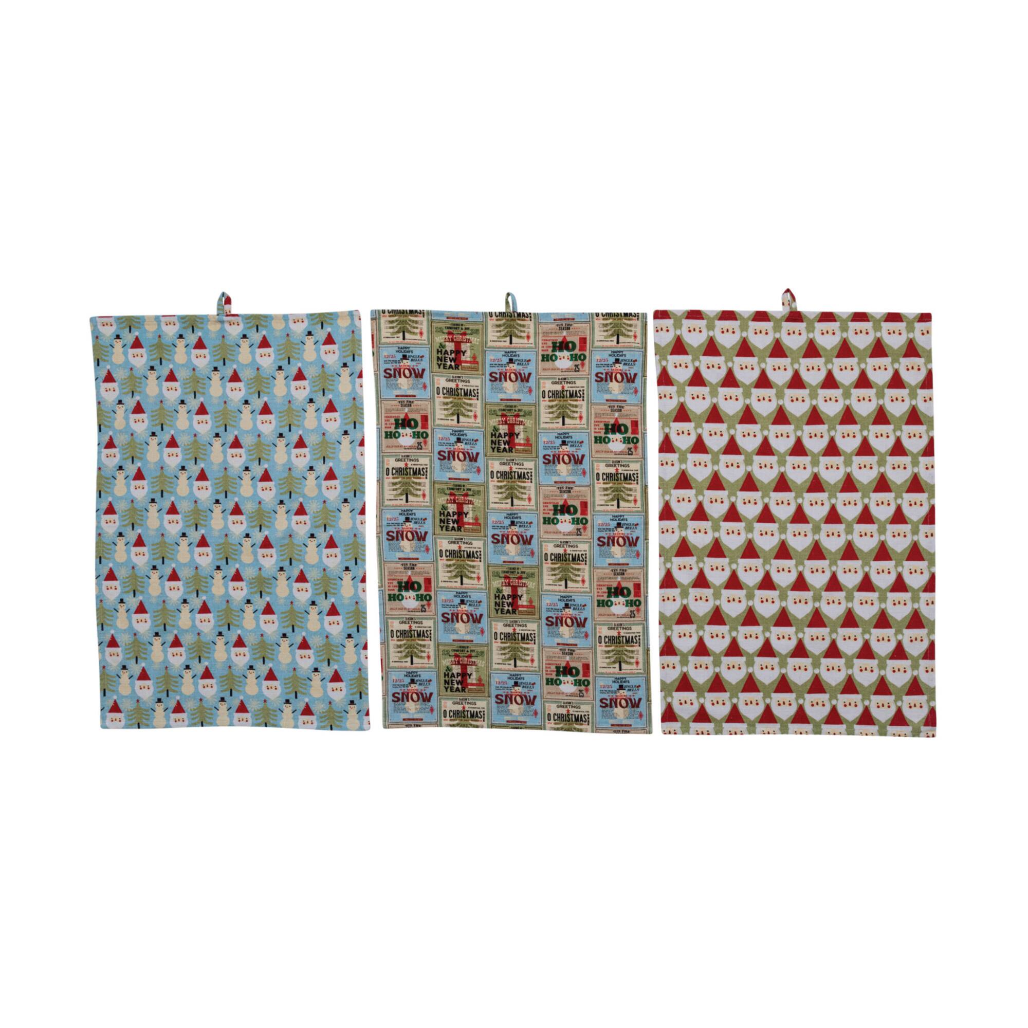 Hello Honey® 28" Santa Cotton Tea Towel Set